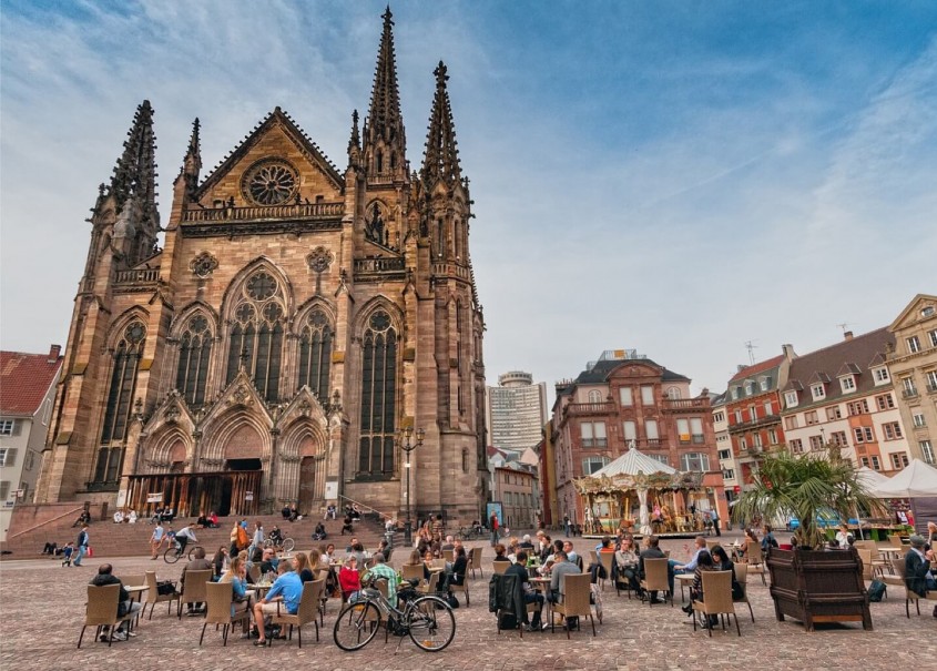 Blick auf die Innenstadt von Mühlhausen.